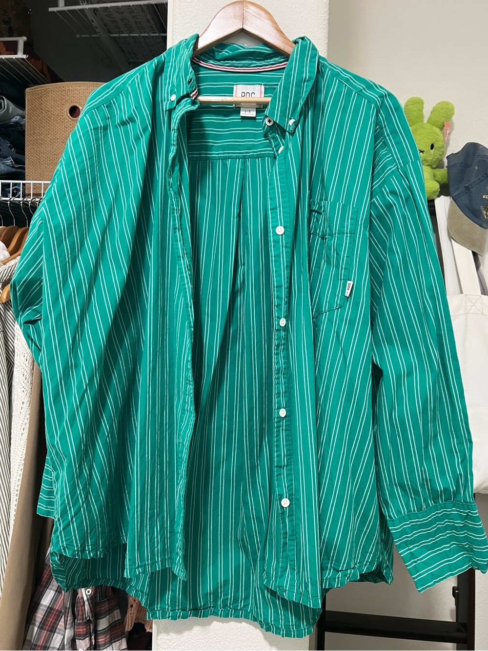 URBAN OUTFITTERS BDG Stripes Dad Button Down Oversized